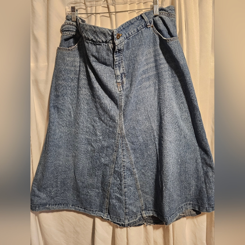 French Cuff Blue Denim Skirt Sz. 20W